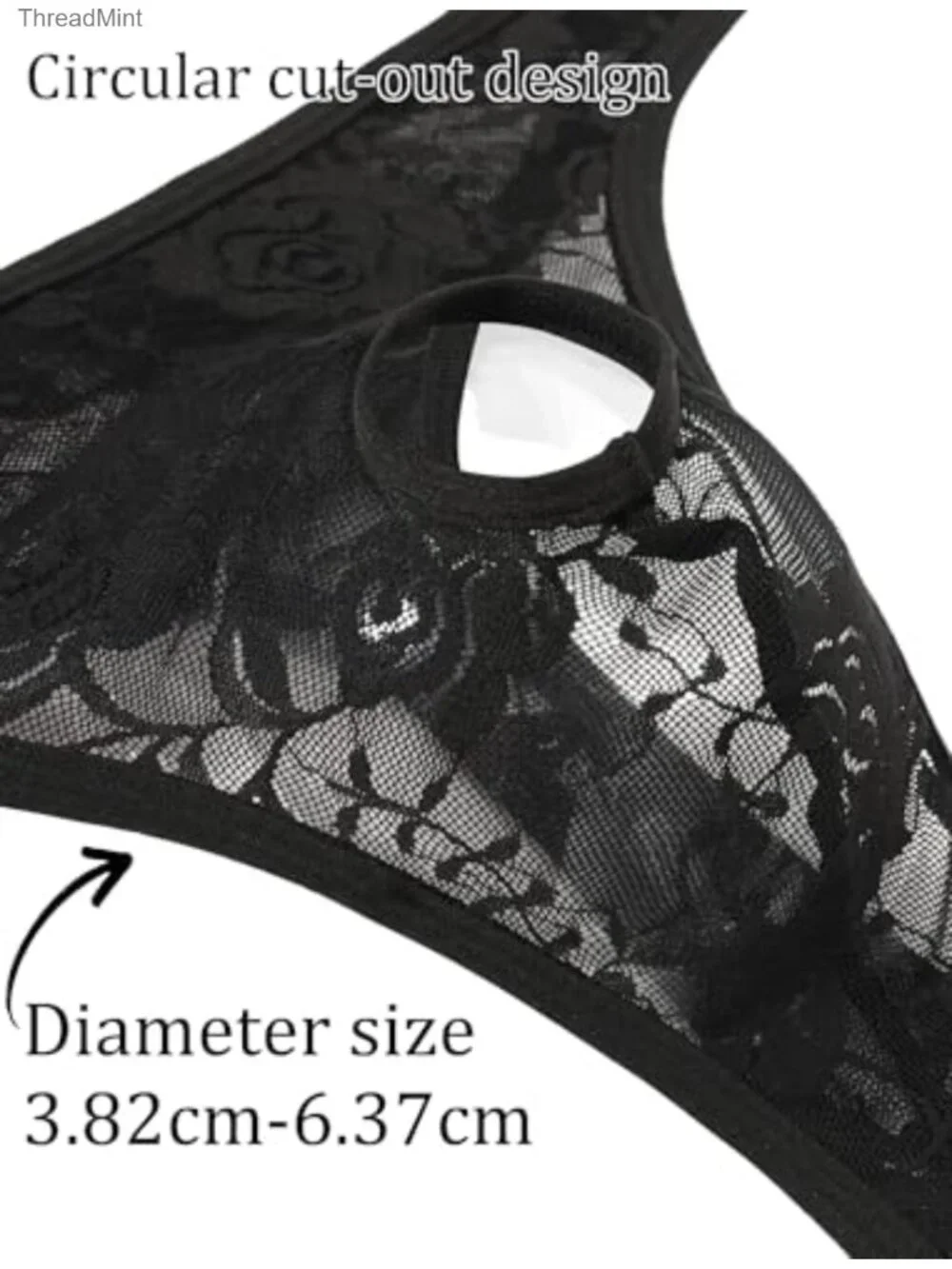 Mens Lace Underwear Open Front Low Rise Bikini Briefs Stretch Nylon